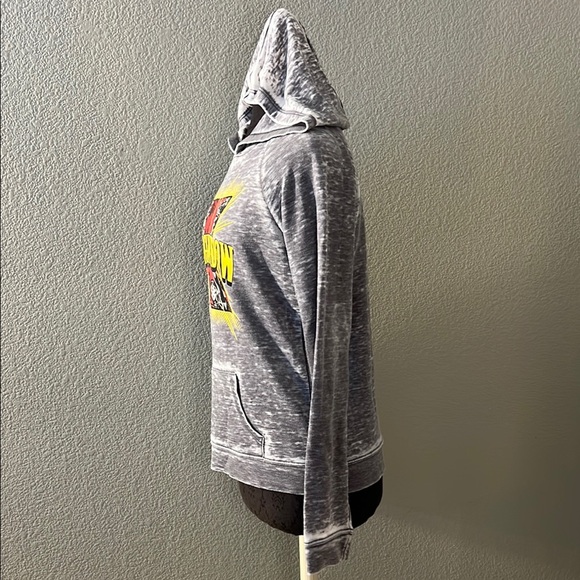 Marvel Black Widow Gray Acid Wash Burnout Hoodie Size Medium - Picture 2 of 6
